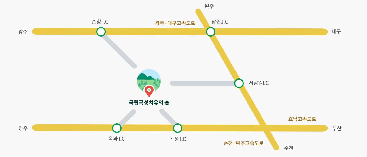 국립곡성치유의숲 약도